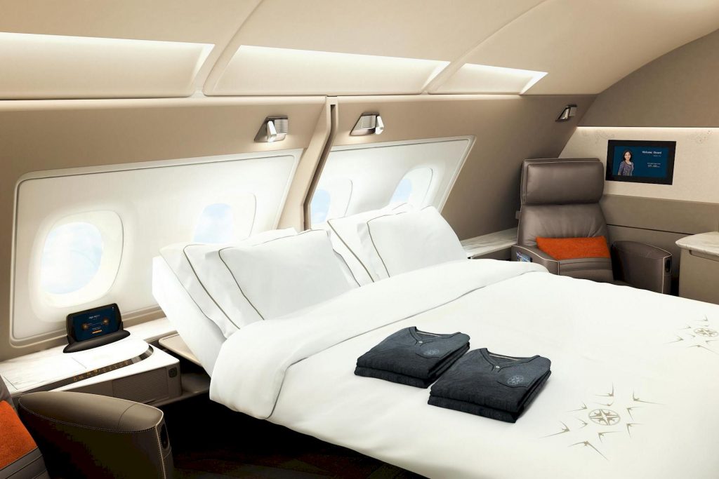 Singapore Airlines First Class: il letto matrimoniale