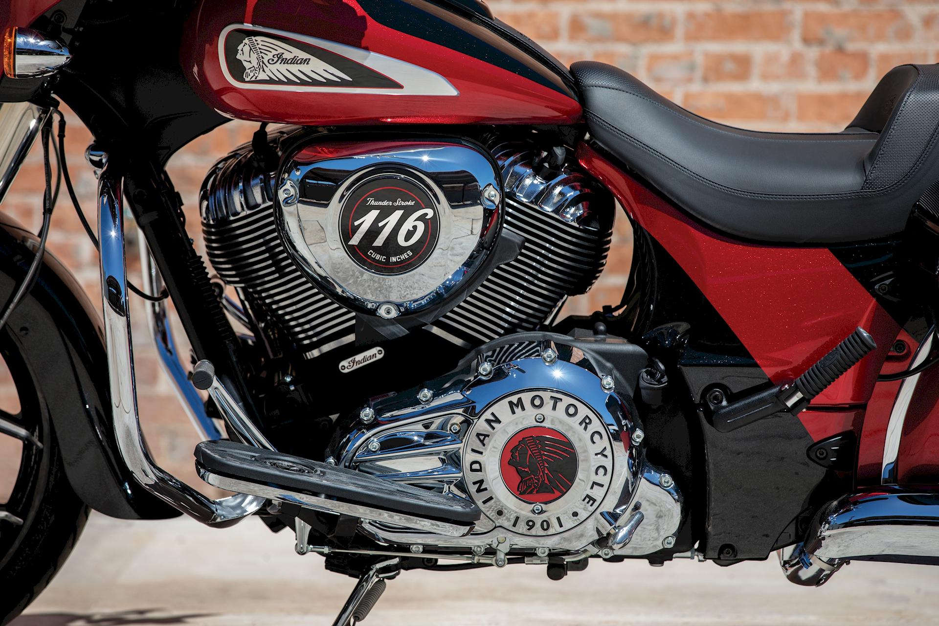 Indian Chieftain Elite 2020 Thunder Stroke 116 Thunder Black Vivid Crystal-Wildfire Red Candy