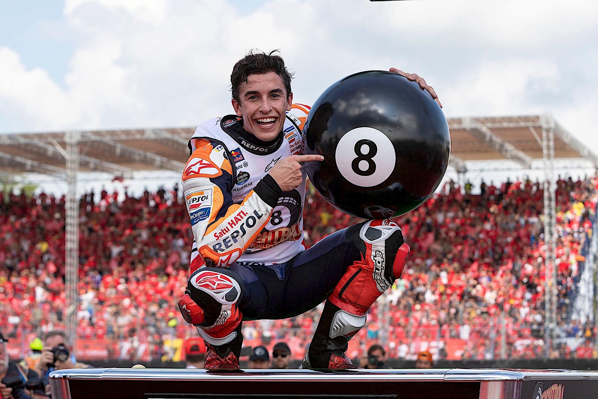 MotoGP, Marquez conquista l'8° mondiale e insidia i 9 titoli di Rossi