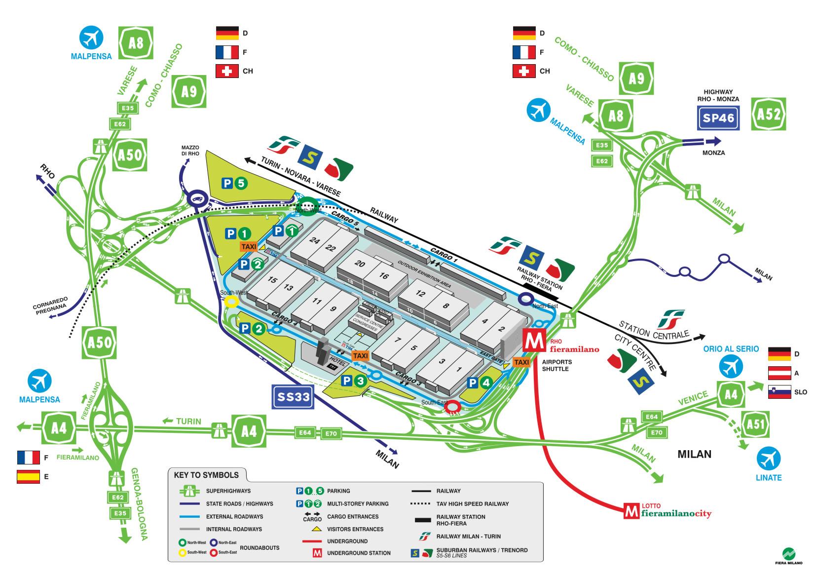 ecima milano mappa parcheggi