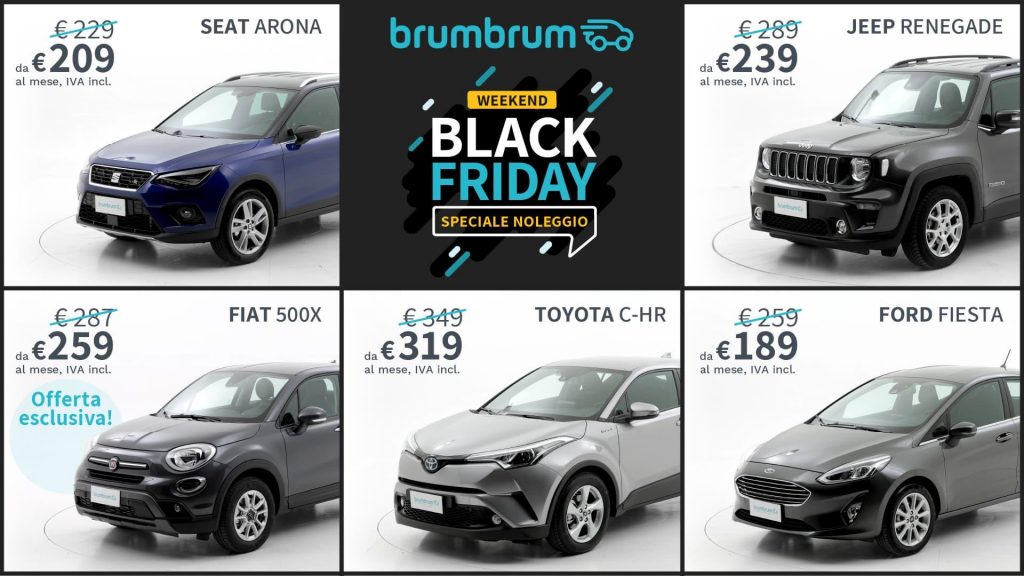 Black Friday BrumBrum.it: offerte auto noleggio a lungo termine