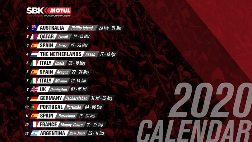Calendario Mondiale Superbike 2020