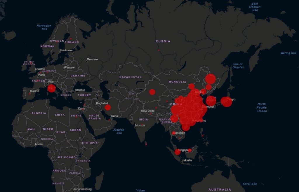 La mappa del Coronavirus con gli aggiornamenti in tempo reale per chi viaggia