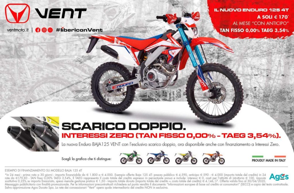 Vent Moto 2020: offerte e promozioni delle Enduro e Motard made in Italy