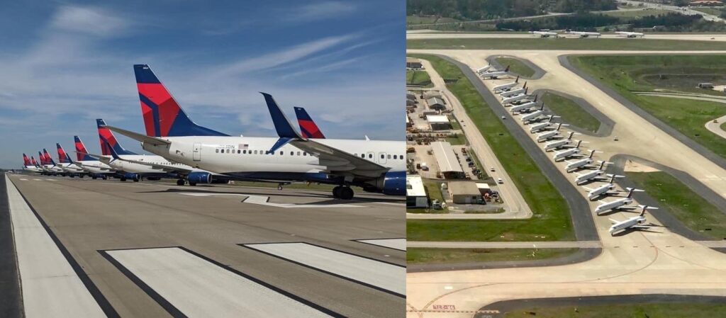 delta parked planes