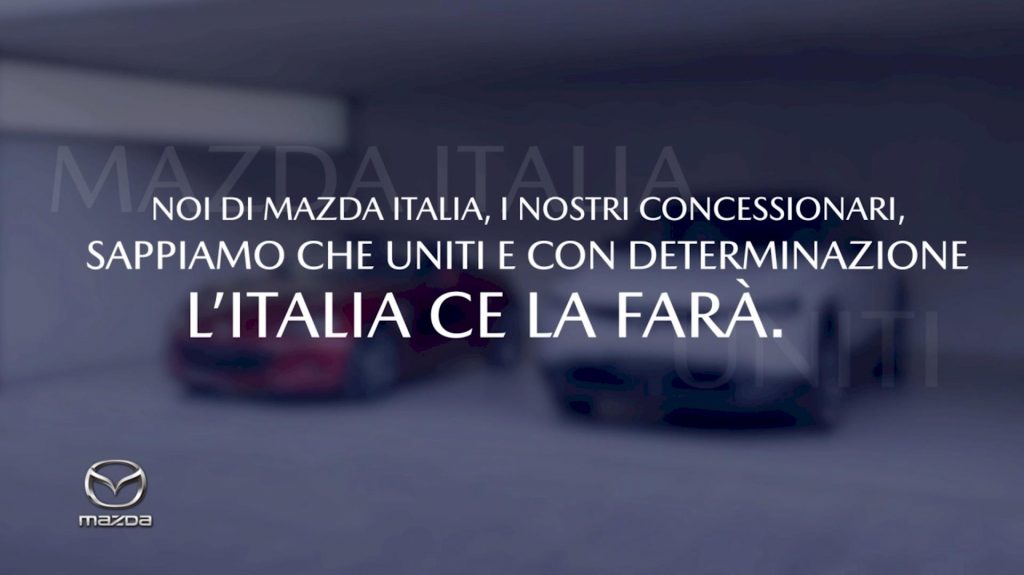 Mazda Italia messaggio speranza: unita l’Italia ce la farà, il video