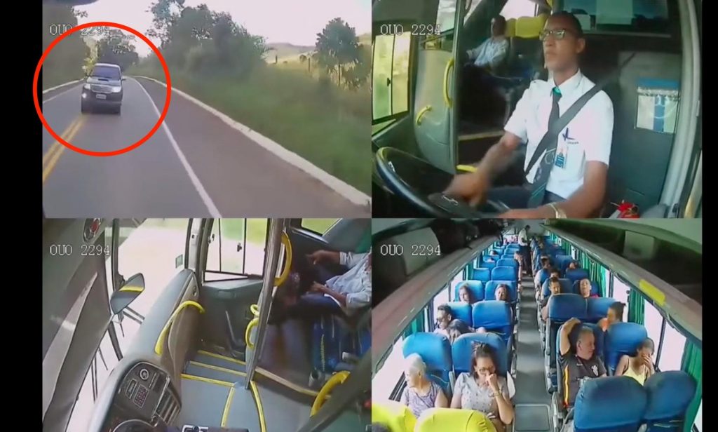 Autista bus dai nervi d’acciaio evita auto in contromano [Video miracolo]