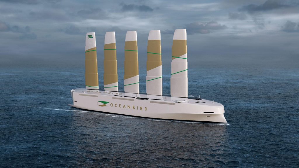 Oceanbird è il traghetto che può trasportare 7000 auto ed è alimentato dal vento