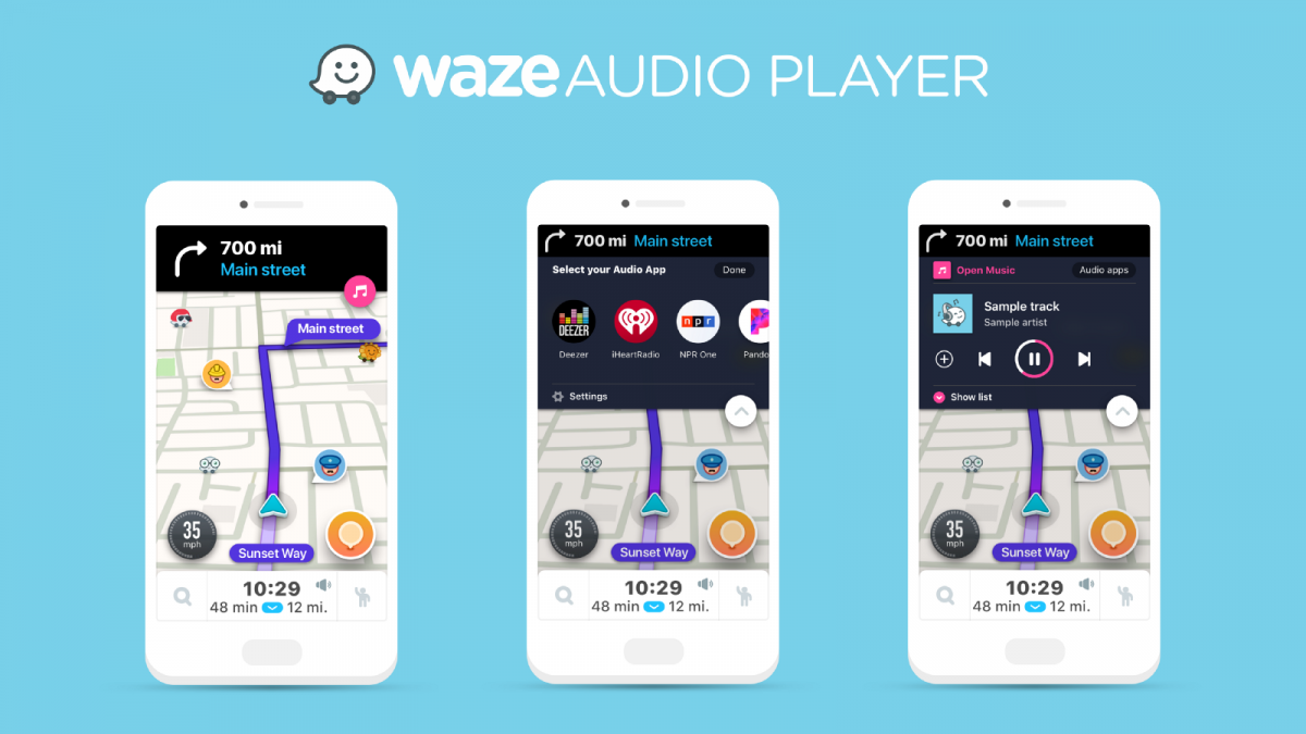 Waze Audio Player