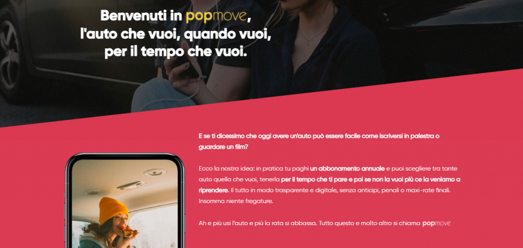 Noleggio auto flessibile Popmove: come funziona il primo noleggio con rata decrescente