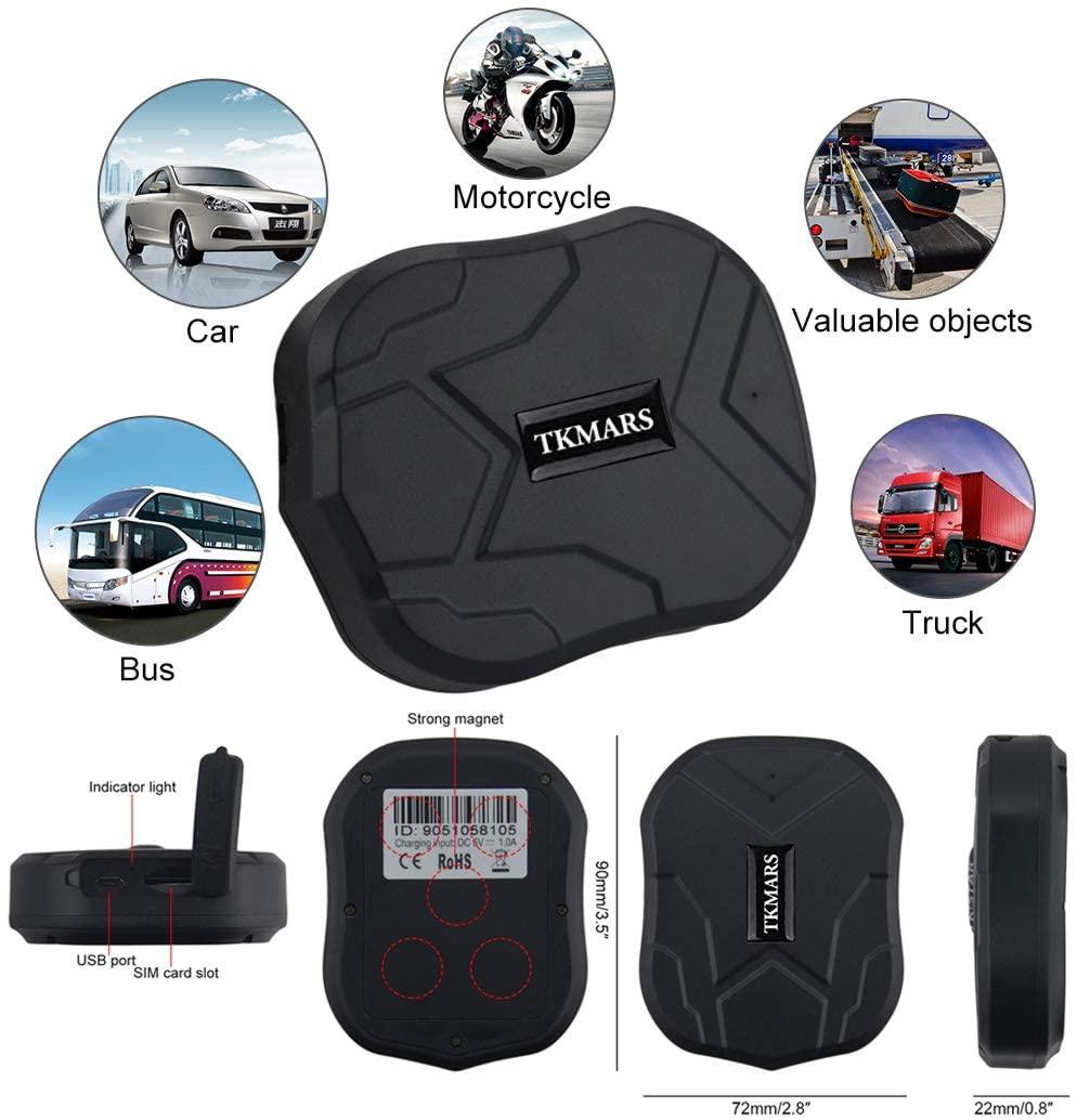 TKMARS Dispositivi di localizzazione GPS per veicoli Monitoraggio in tempo reale Posizionamento preciso Monitor magnetico impermeabile a distanza di 90 giorni StandbyGPS Tracker Smart Saving Power 