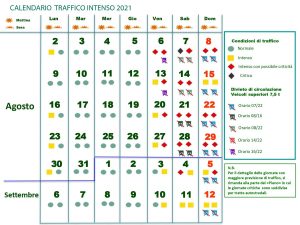 Calendario esodo 2021