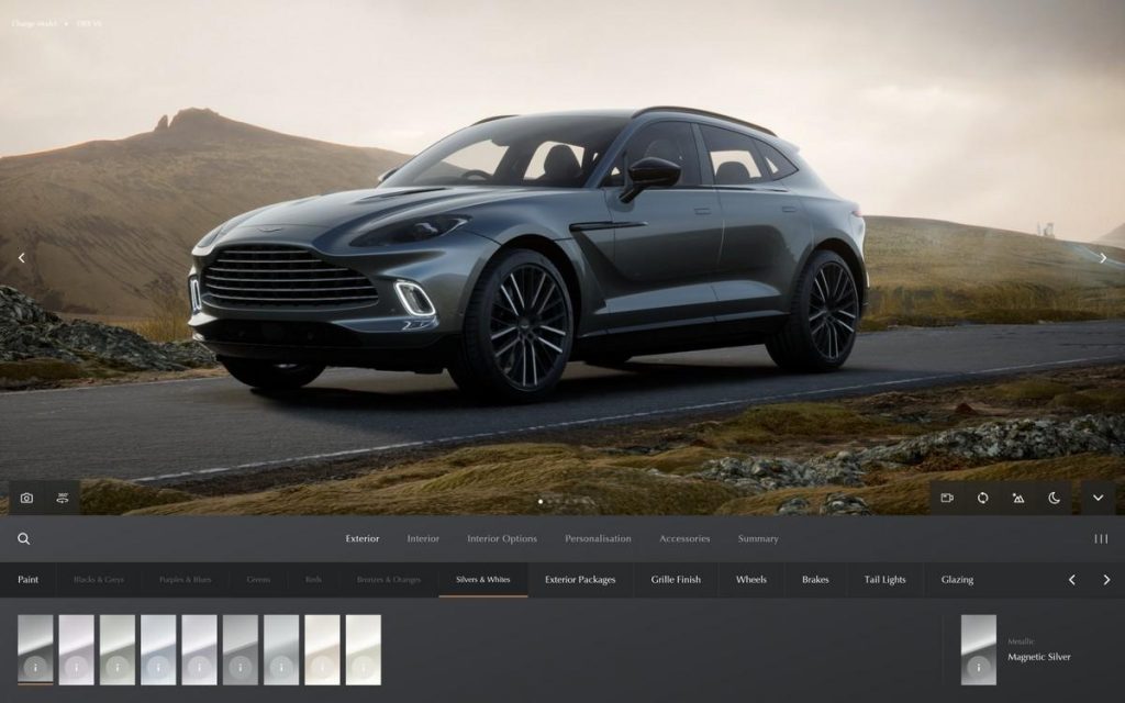 Nuovo configuratore online Aston Martin: la suite completa di personalizzazione
