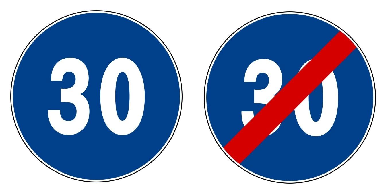 cartello del limite minimo di velocità