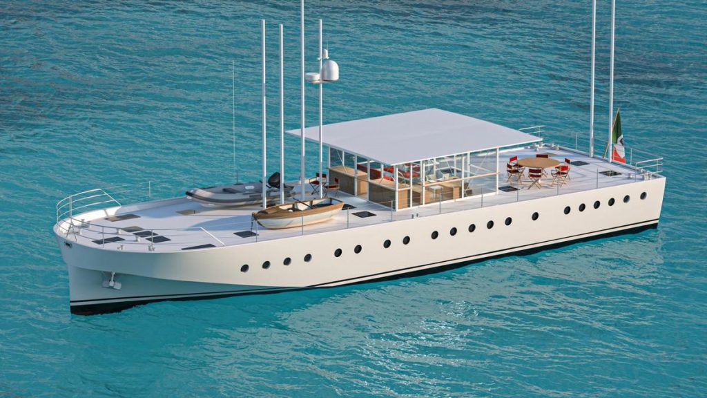 Zattera 24m Nauta Design: la nuova barca nasce da un’idea di Renzo Piano e Olav Selvaag
