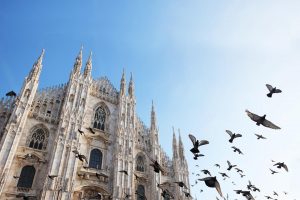 Il cielo di Milano in piazza del Duomo