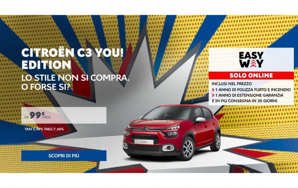 Citroën C3YOU! è in vendita online in promo a 14.800 €