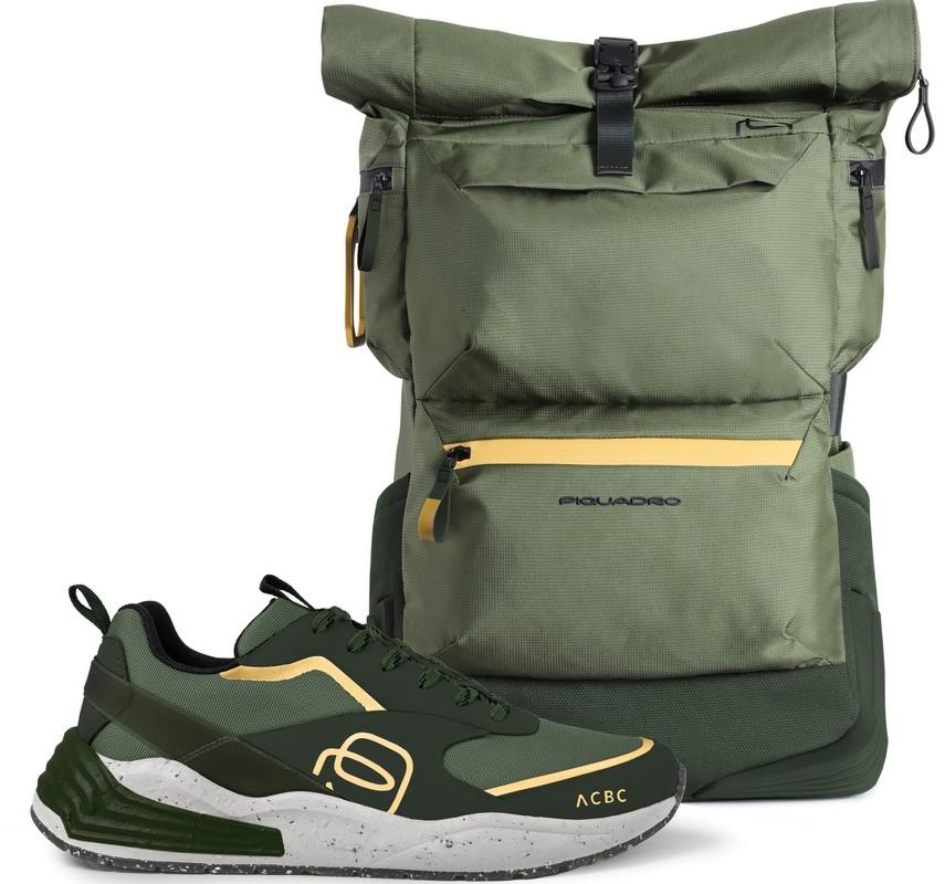 Pitti Uomo 2022 Piquadro: la Corner Collection, sneaker e zaini rigorosamente green
