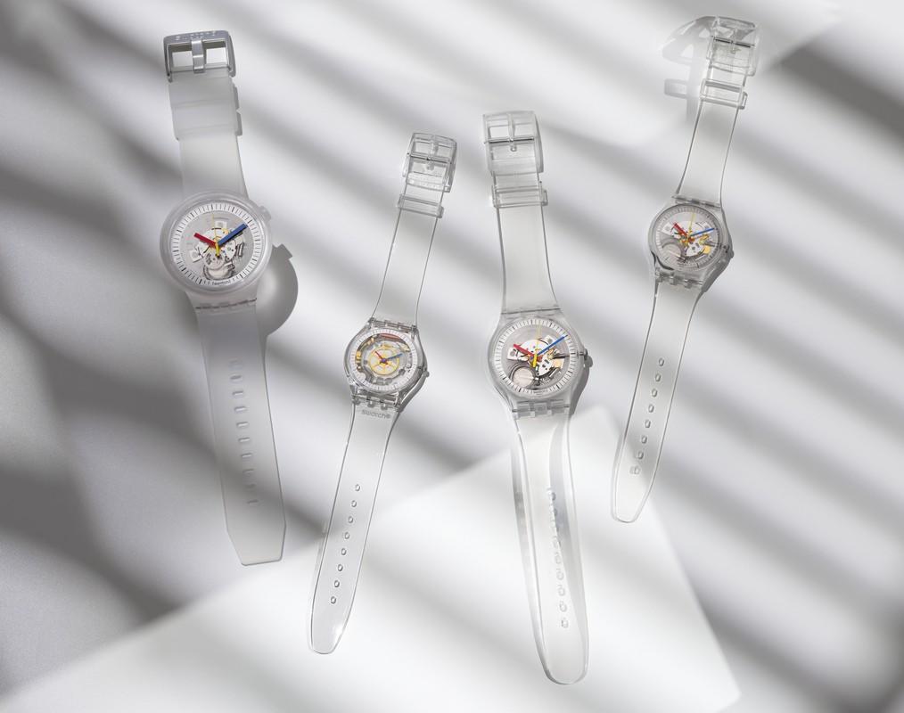 Swatch orologi collezione Clear: il ritorno della trasparenza