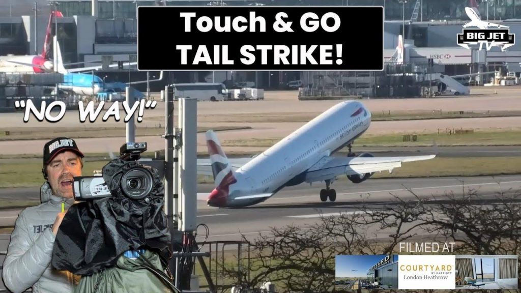 Il video pazzesco dell’Airbus della British che sbatte la coda in atterraggio