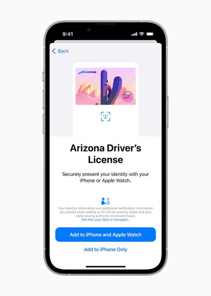 In Arizona si può usare Apple Wallet con la patente di guida e ID Card