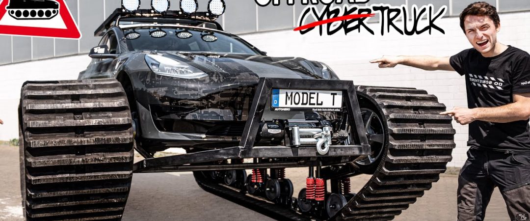 La Tesla Model 3 con i cingoli da carro armato è agghiacciante