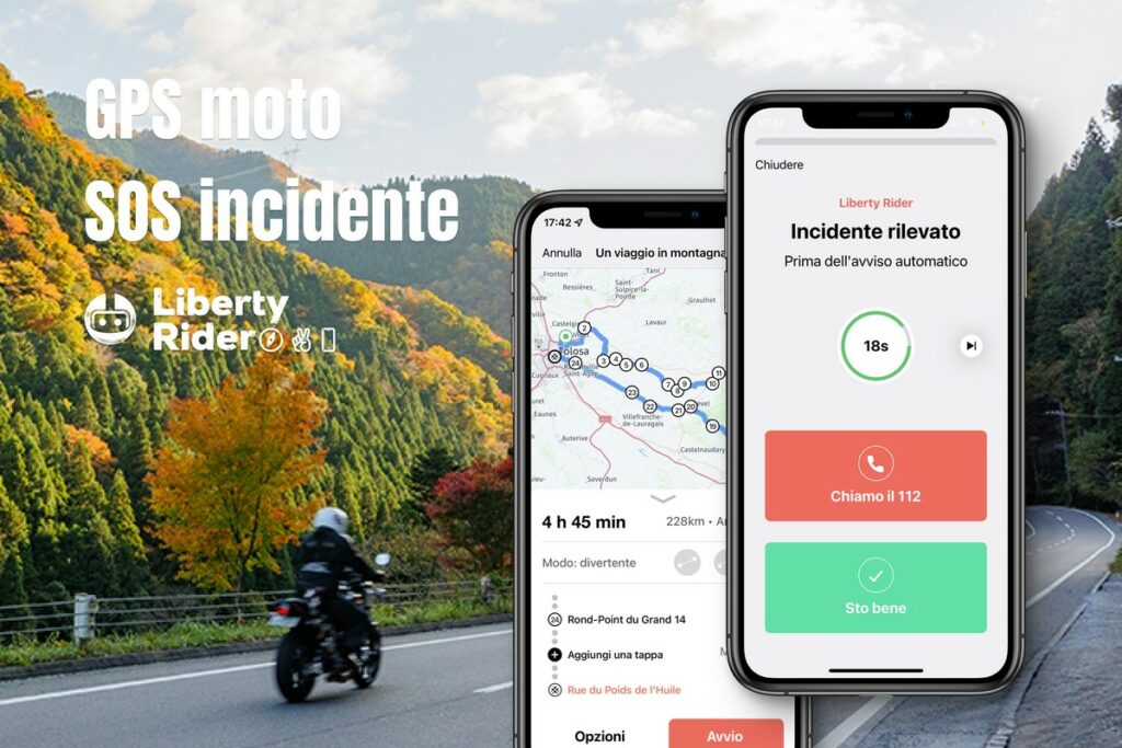 Liberty Rider app: la nuova soluzione E-call per motociclisti