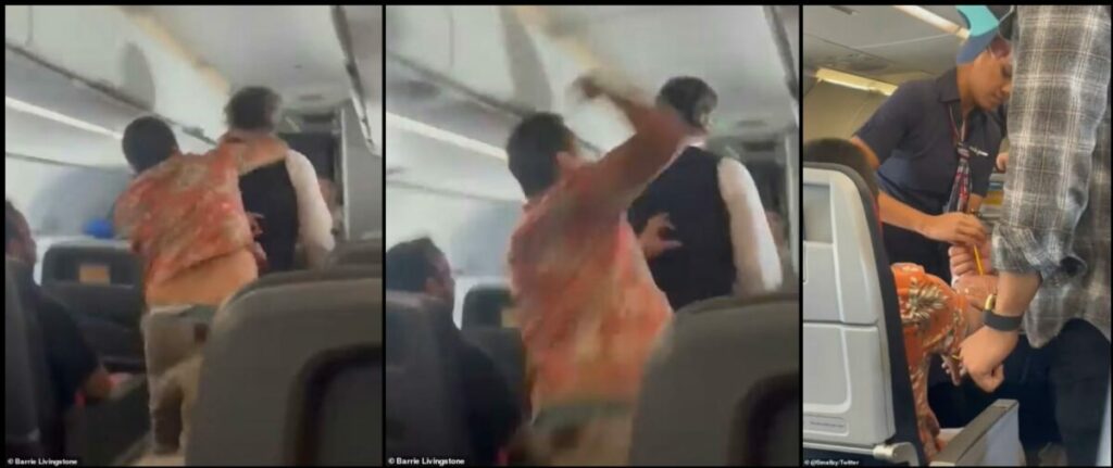 Il video shock del passeggero che colpisce alla nuca un assistente di volo