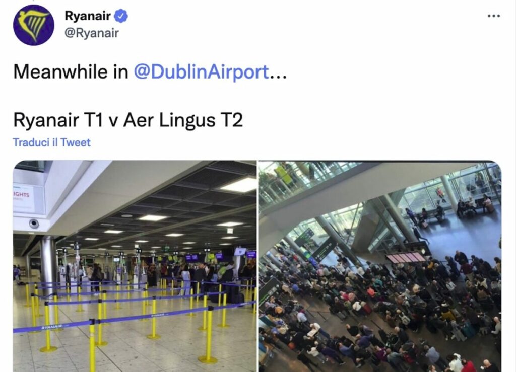 Ryanair trolla Aer Lingus con tariffe da 100 € dopo 50 voli cancellati per guasto tecnico