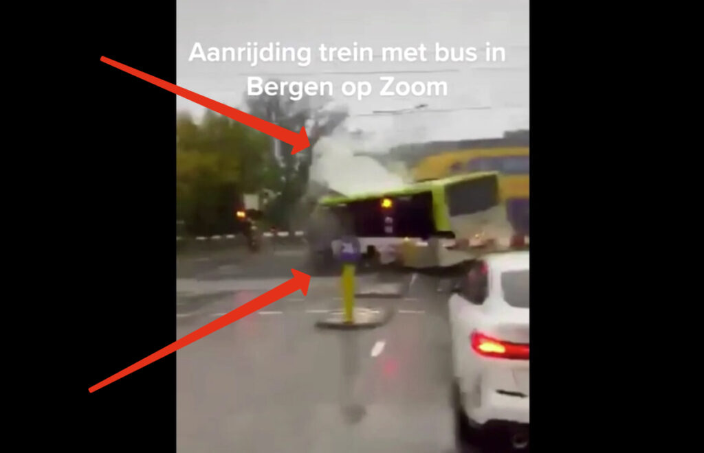 Il video del treno che travolge un bus fermo al passaggio a livello in Olanda