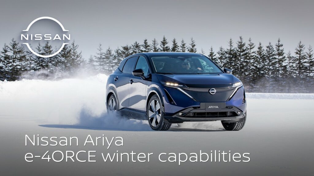 Nissan Ariya e-4ORCE: i test di guida su neve e ghiaccio