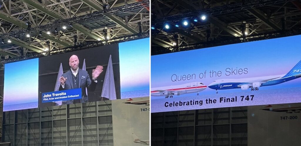Anche John Travolta alla cerimonia dell’ultimo 747 prodotto da Boeing
