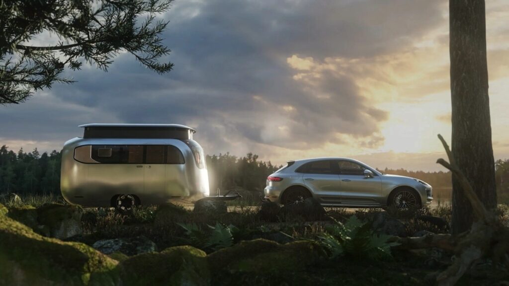 La roulotte Porsche Airstream ha i pannelli solari e promette viaggi da sogno