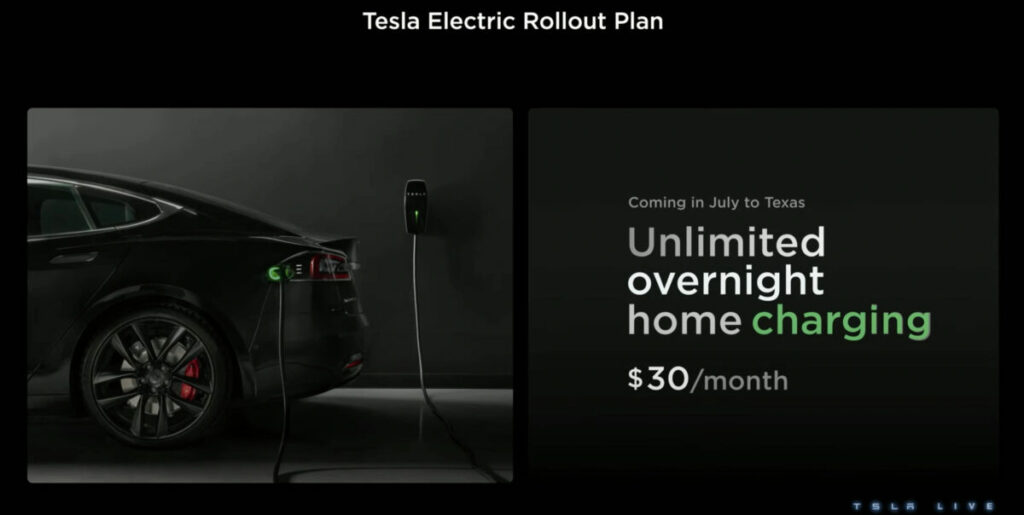Tesla offre ricarica illimitata a 30 dollari al mese
