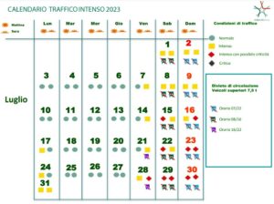 Calendario esodo Luglio 2023