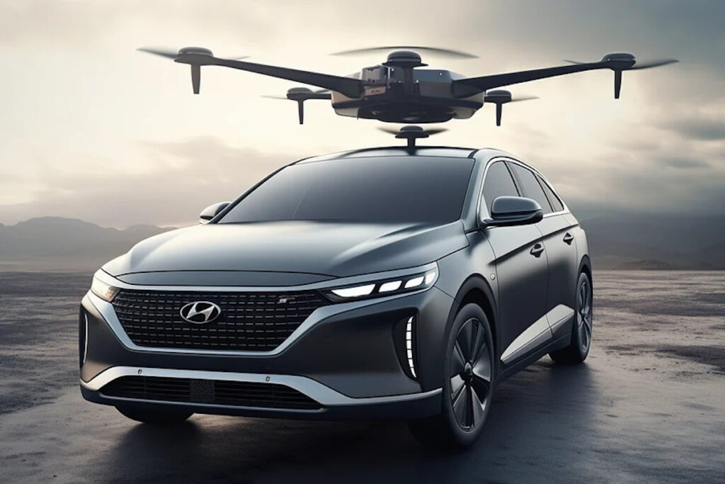 La pazza idea dell’auto volante di Hyundai con un drone staccabile