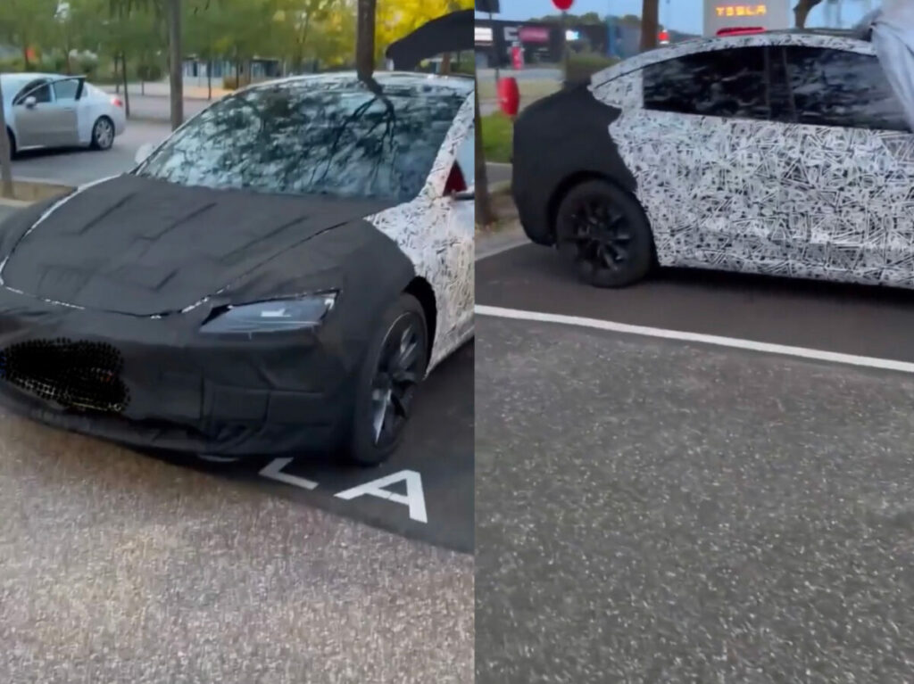 Tesla Model 3 Highland: ecco come sarà nel video spia del muletto pizzicato in Francia