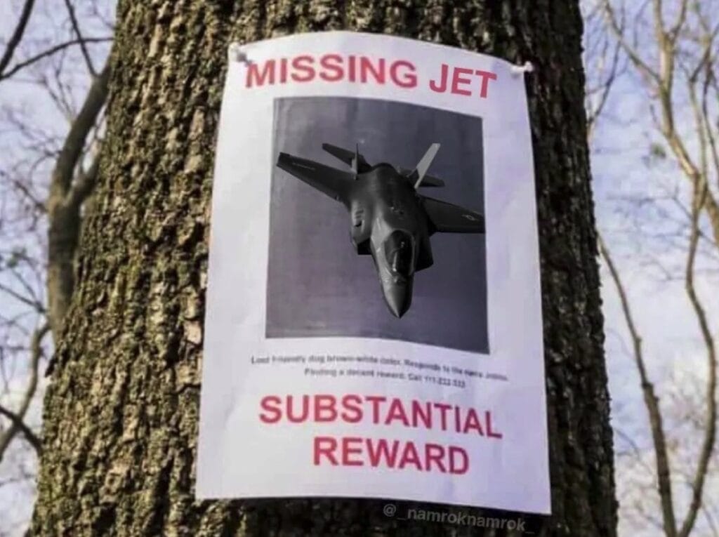 I Marines USA perdono un F-35, ci mettono tre giorni a ritrovarlo e i meme impazzano in rete
