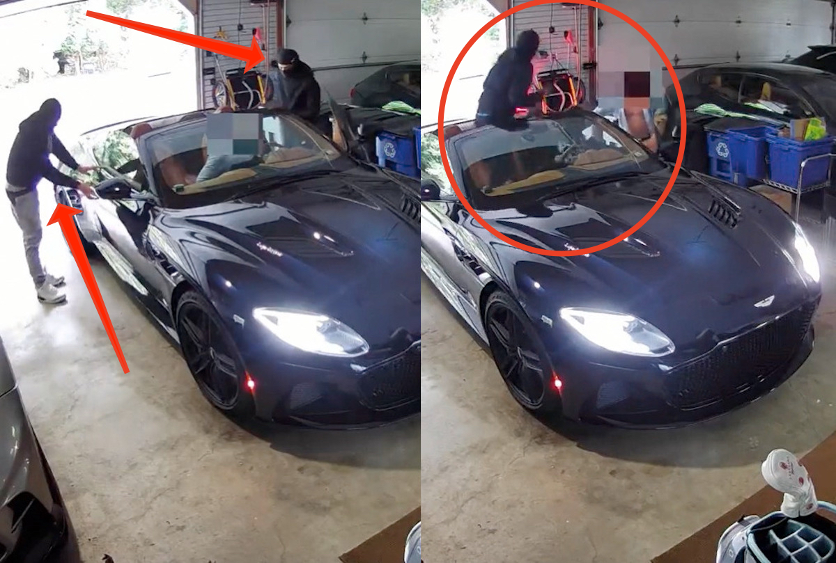 Shocking Aston Martin garage robbery: video