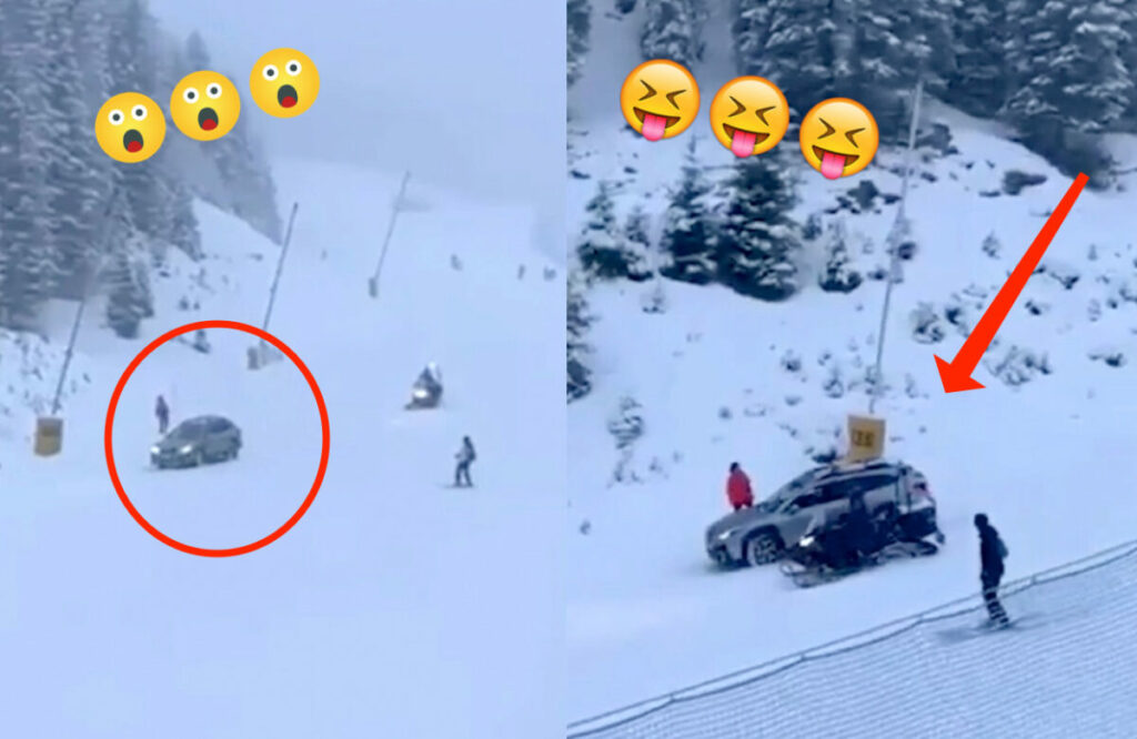 Decide di guidare sulla pista da sci: intervengono i Carabinieri