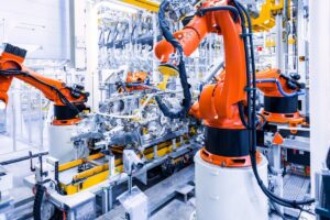 stabilimento auto robots in a car plant