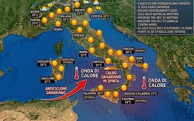 Meteo 26 agosto, l'anticiclone si riprende l'Italia: fino a 39 gradi tra Sicilia e Sardegna