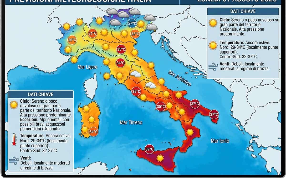 Meteo 31 agosto, ultimo giorno di sole prima del cambio: temporali in arrivo a inizio settembre